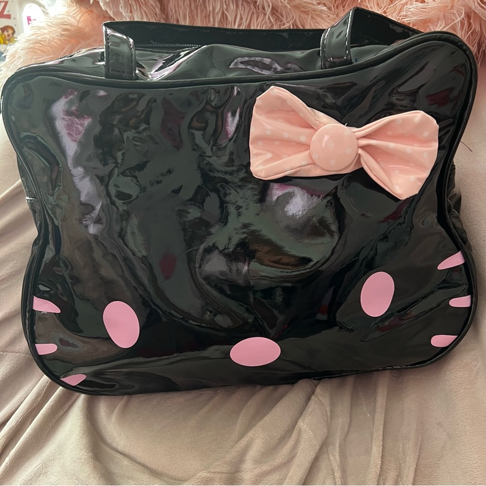 Hello Kitty Black and Pink Shoulder Bag with Cute Bow